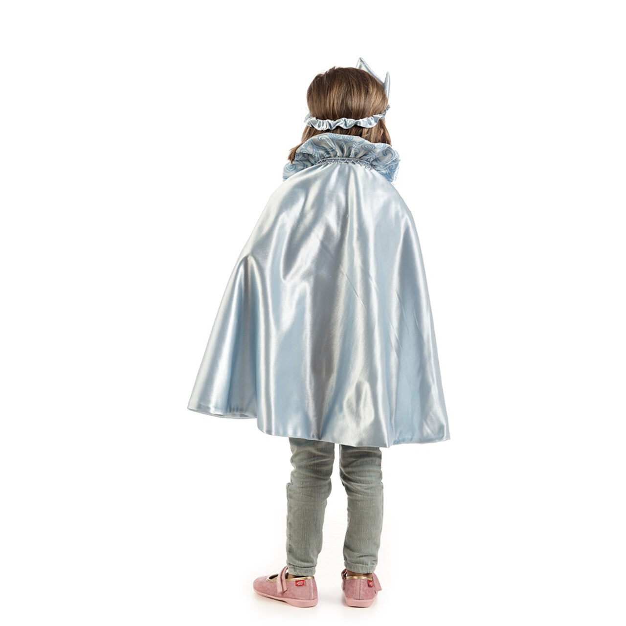 Op deze afbeelding zie je een Kostuums, van het merk Limit. Blauw Zilveren Cape Prinses Der Nederlanden Amalia Kind
