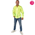 Rüschenbluse Neon Gelb Disco Party Herren