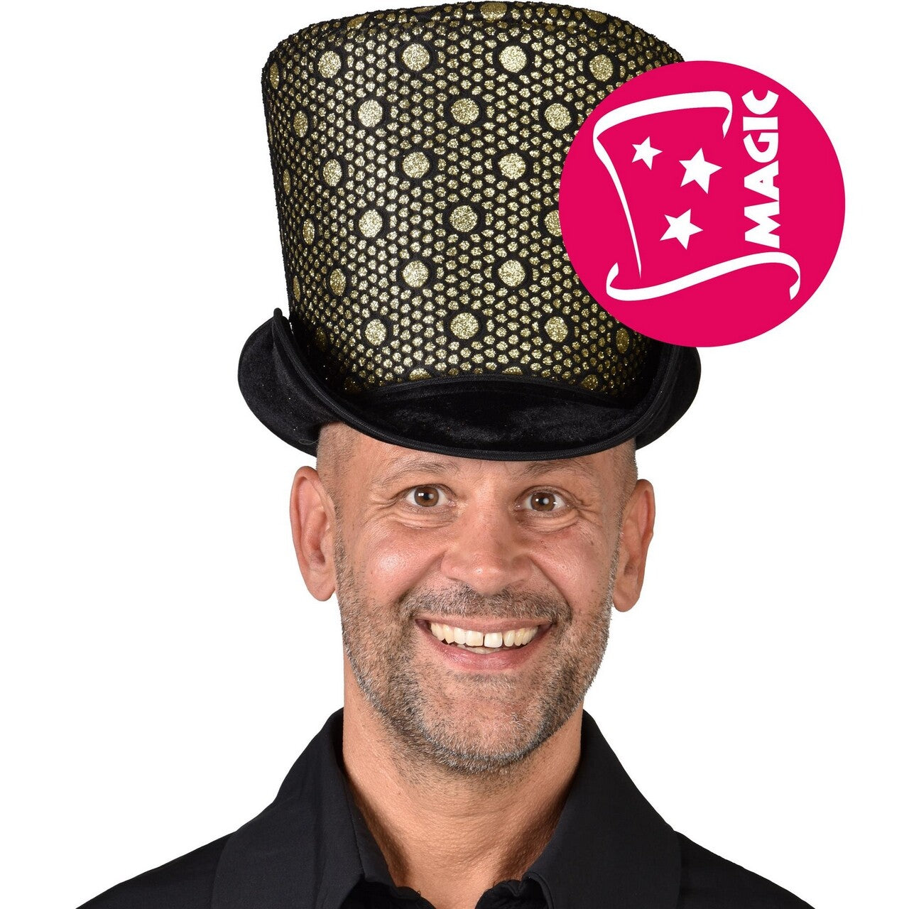 Op deze afbeelding zie je een Accessoires, van het merk Magic By Freddy's. Hoge Glitter Hoed Quincy Quizmaster