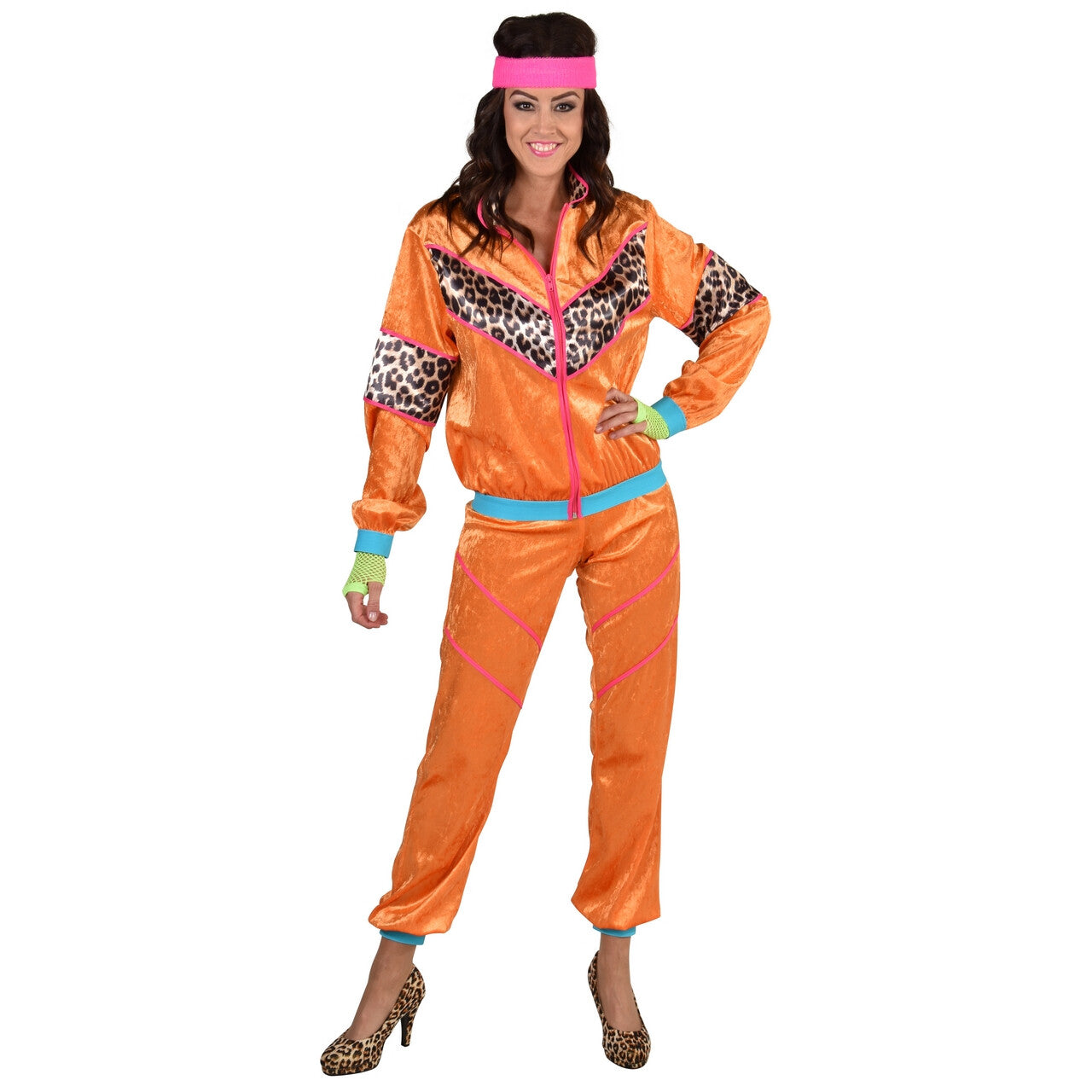 Op deze afbeelding zie je een Kostuums, van het merk Magic By Freddy's. Jaren 80 Wild Van Oranje Vrouw Kostuum