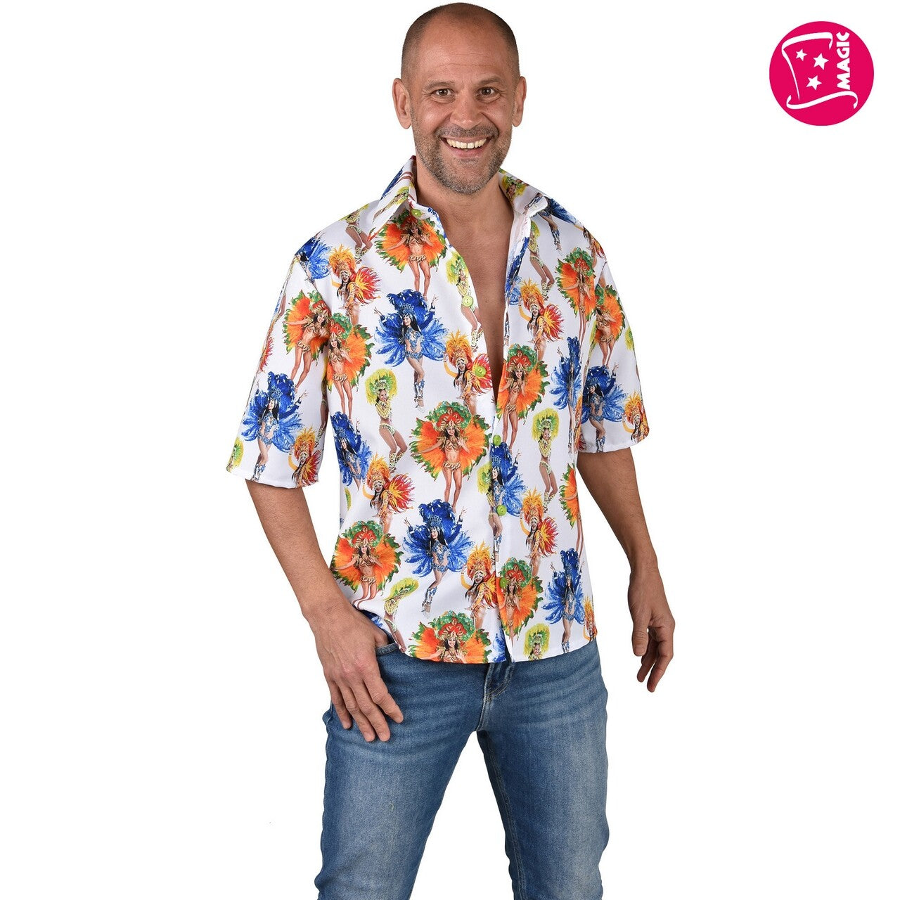 Op deze afbeelding zie je een Kostuums, van het merk Magic By Freddy's. Blouse Tropicana Man