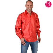 Op deze afbeelding zie je een Kostuums, van het merk Magic By Freddy's. Overhemd Satijn Rood Man
