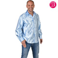 Hemd Satin Babyblau Herren