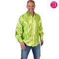 Hemd Aus Satin Grün Herren