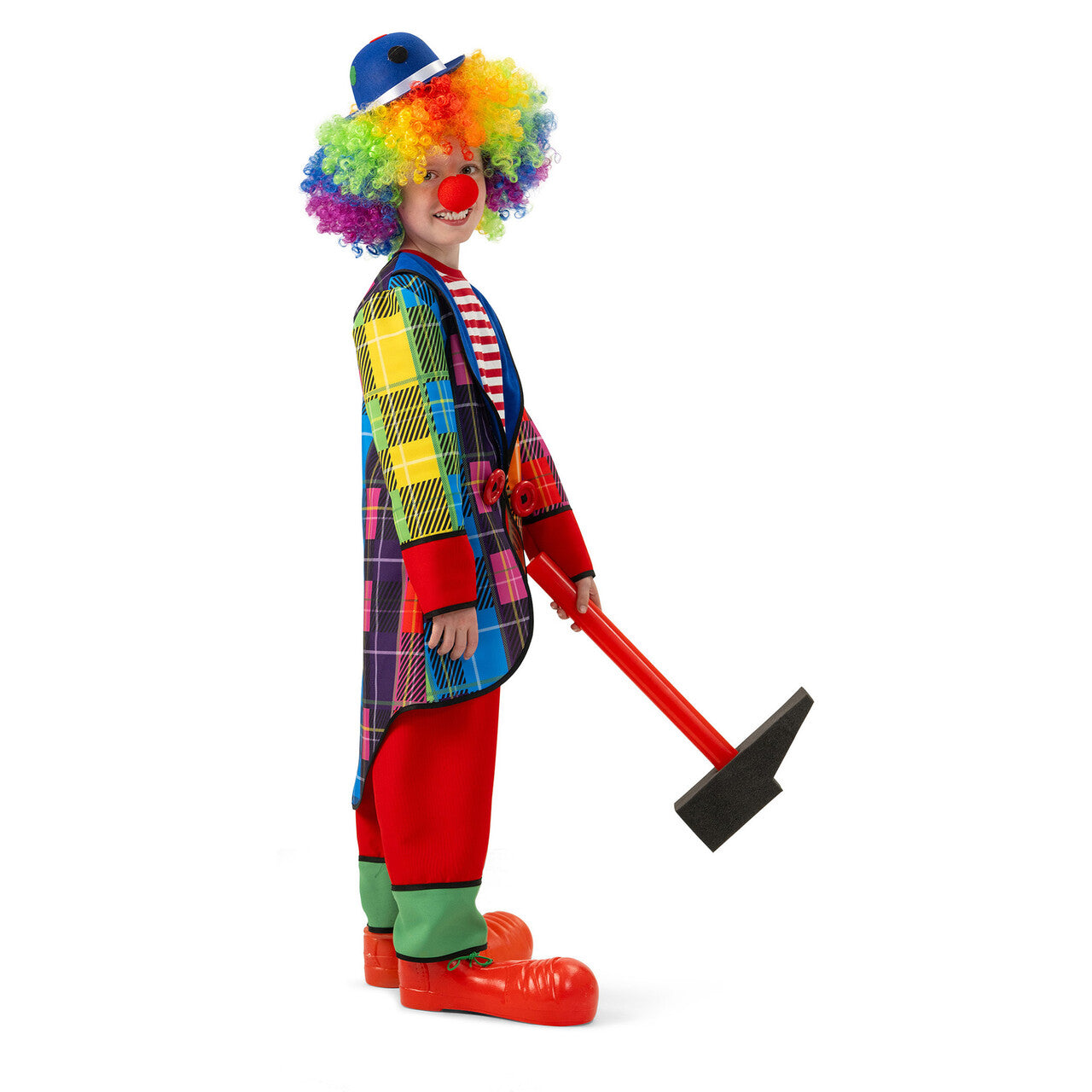 Op deze afbeelding zie je een Kostuums, van het merk Magic By Freddy's. Regenboog Clown Heppy Jongen Kostuum