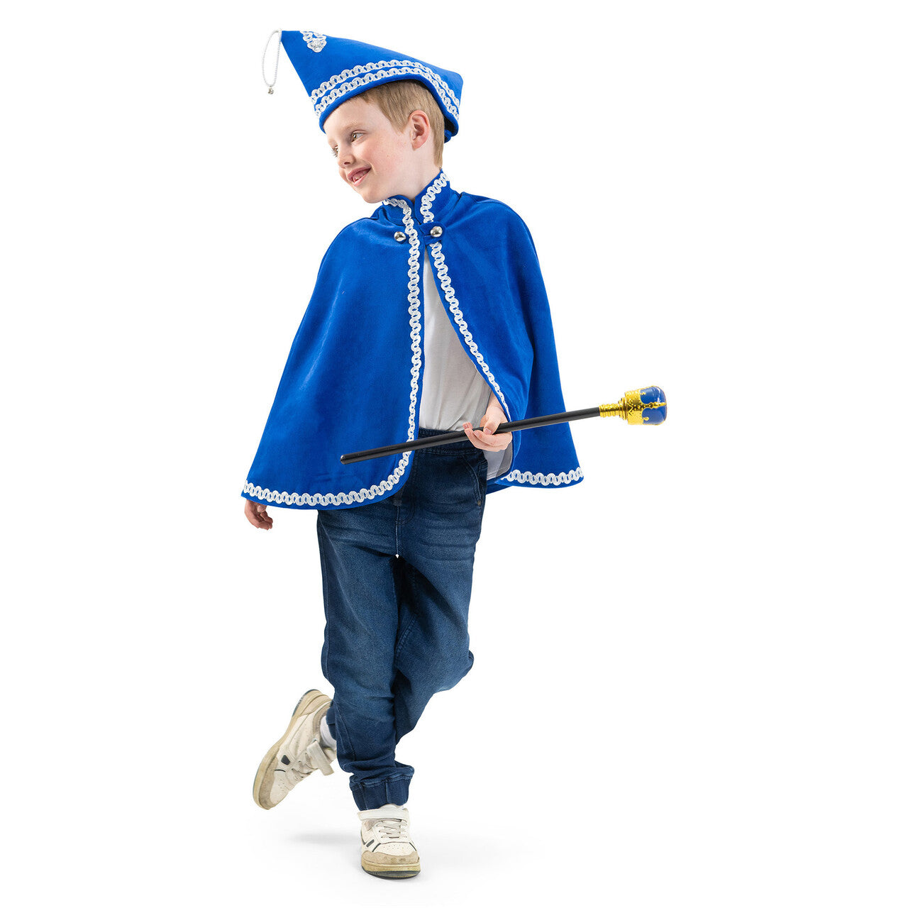 Op deze afbeelding zie je een Kostuums, van het merk Magic By Freddy's. Raad Van 11 Cape Blauw Kind