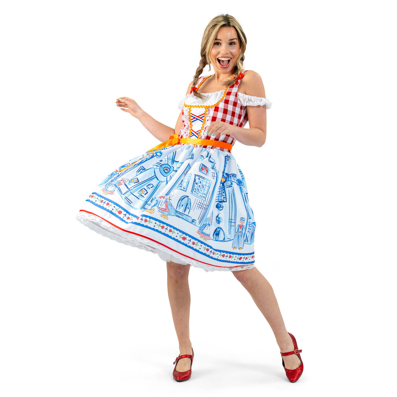 Op deze afbeelding zie je een Kostuums, van het merk Magic By Freddy's. Hollandse Deerne Dafne Vrouw Kostuum