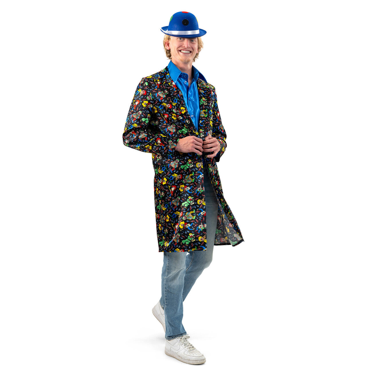 Op deze afbeelding zie je een Kostuums, van het merk Magic By Freddy's. Zwarte Vrolijke Clownsjas Man