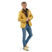 Op deze afbeelding zie je een Kostuums, van het merk Magic By Freddy's. Gouden Colbert Met Tijgerprint Man