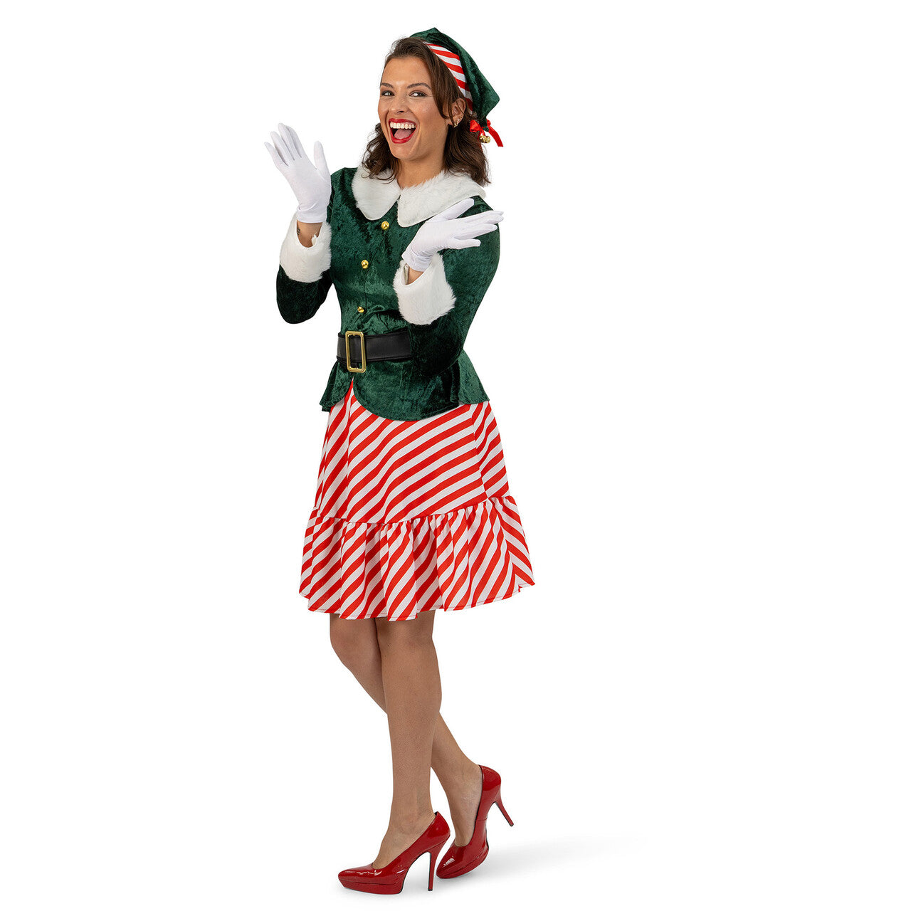 Op deze afbeelding zie je een Kostuums, van het merk Magic By Freddy's. Santas Favoriete Kerst Elf Vrouw Kostuum