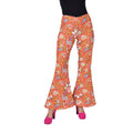 Bunte Blumengarten Hippie-Hose Orange Damen