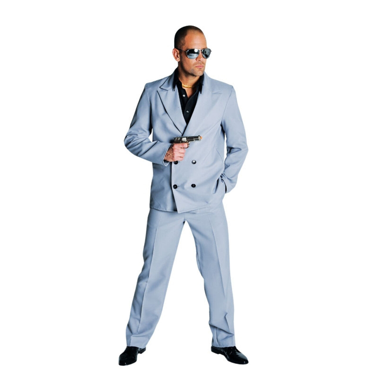 Op deze afbeelding zie je een Kostuums, van het merk Magic By Freddy's. Grijs Sonny Miami Vice Man Kostuum