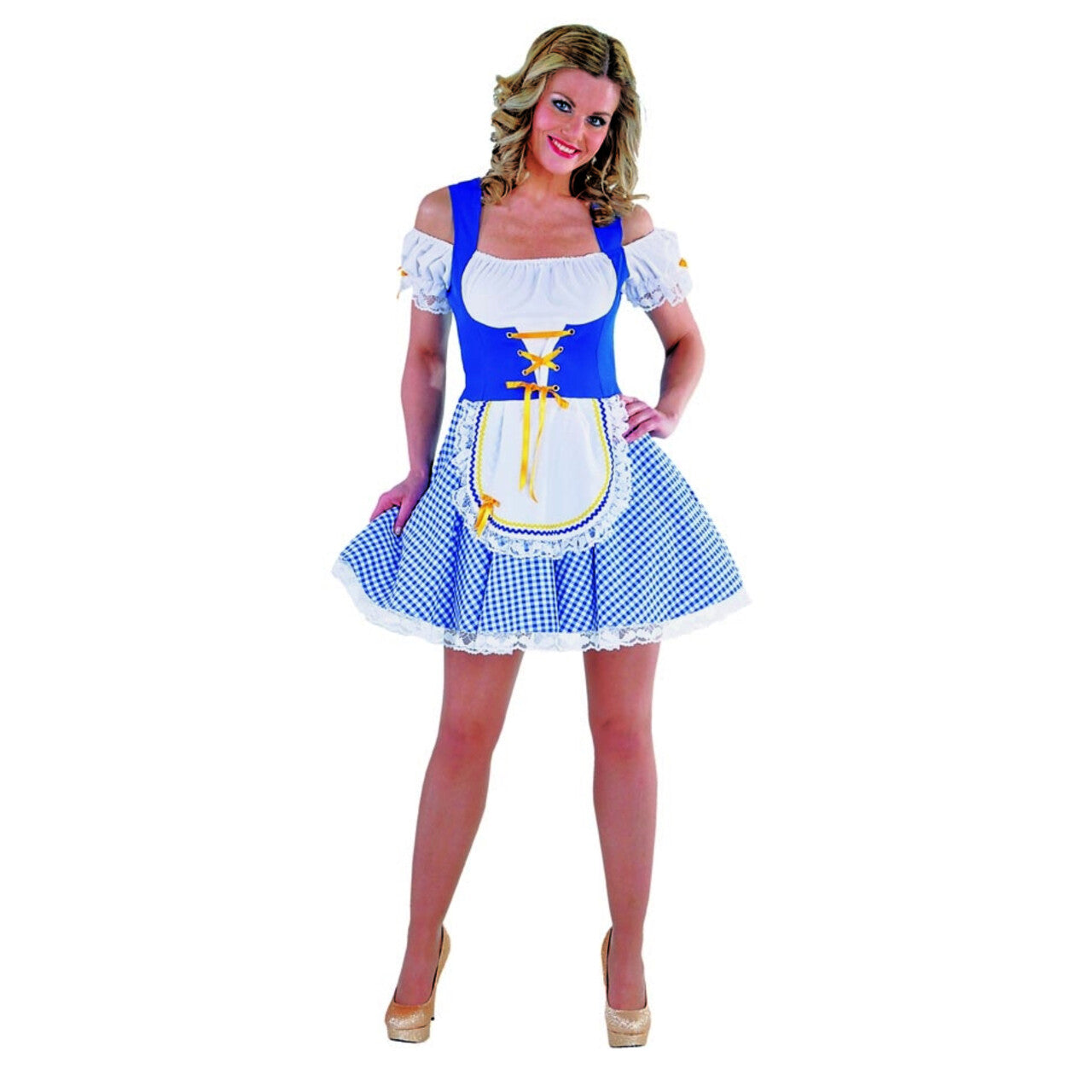 Op deze afbeelding zie je een Kostuums, van het merk Magic By Freddy's. Blauwe Korte Sexy Dirndl Bayern Bierkeller Schatz Vrouw Kostuum
