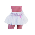 Weißer Spitzen-Tutu Rock Mit Blumenmotiv Kurz Damen