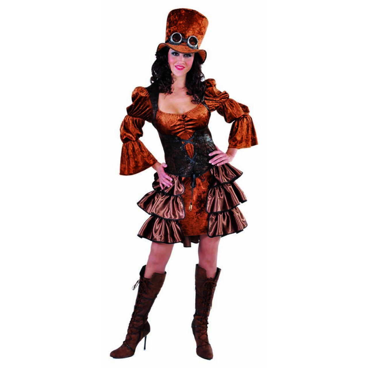Op deze afbeelding zie je een Kostuums, van het merk Magic By Freddy's. Steampunk Stoomkracht Fantasie Vrouw Kostuum