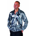 Silberglitzer Folienbluse Herren