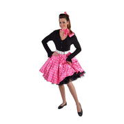 Op deze afbeelding zie je een Kostuums, van het merk Magic By Freddy's. Jaren 50 Swing Rock Rok Roze Stippen Vrouw