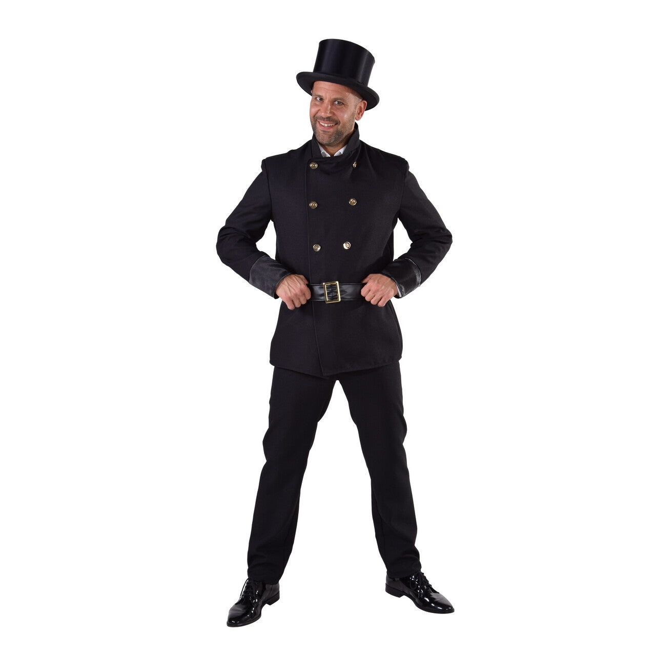 Op deze afbeelding zie je een Kostuums, van het merk Magic By Freddy's. Schoorsteenveger Dickens Zwart Als Roet Man Kostuum
