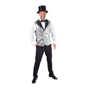 Op deze afbeelding zie je een Kostuums, van het merk Magic By Freddy's. Vest Showman Theater Zilveren Pailletten