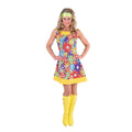 Smiley-Blumen Power Hippie Damenkostüm