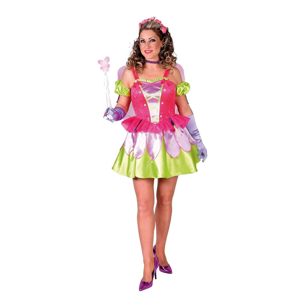 Op deze afbeelding zie je een Kostuums, van het merk Magic By Freddy's. Lente Fee Sprookjesbos Vrouw Kostuum