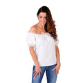 Verführerische Schulterfreie Bluse Beige Damen