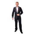 Disco -Jacke Schwarzer Multi -Fluor Herren