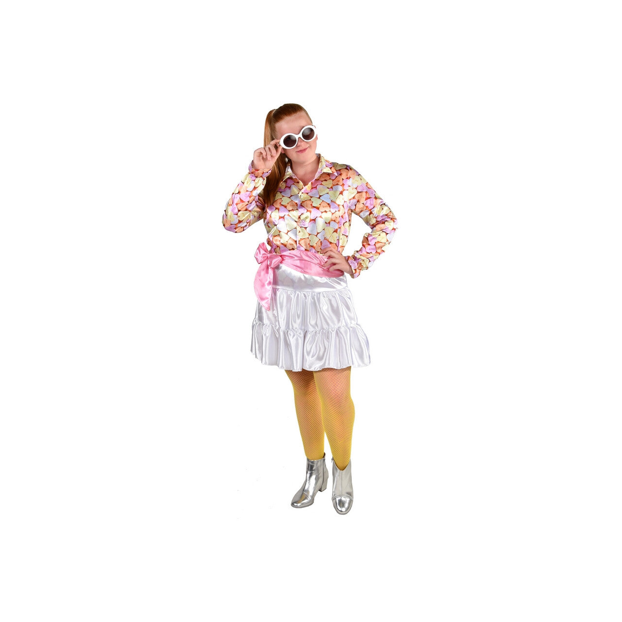 Op deze afbeelding zie je een Kostuums, van het merk Magic By Freddy's. Snoep Hartjes Sweet Heart Blouse Meisje