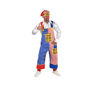 Op deze afbeelding zie je een Kostuums, van het merk Magic By Freddy's. Tuinbroek Clown Donald USA Man Kostuum