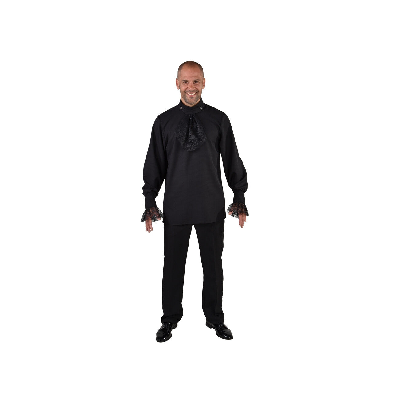 Op deze afbeelding zie je een Kostuums, van het merk Magic By Freddy's. Hemd Franse Edelman Kant Zwart