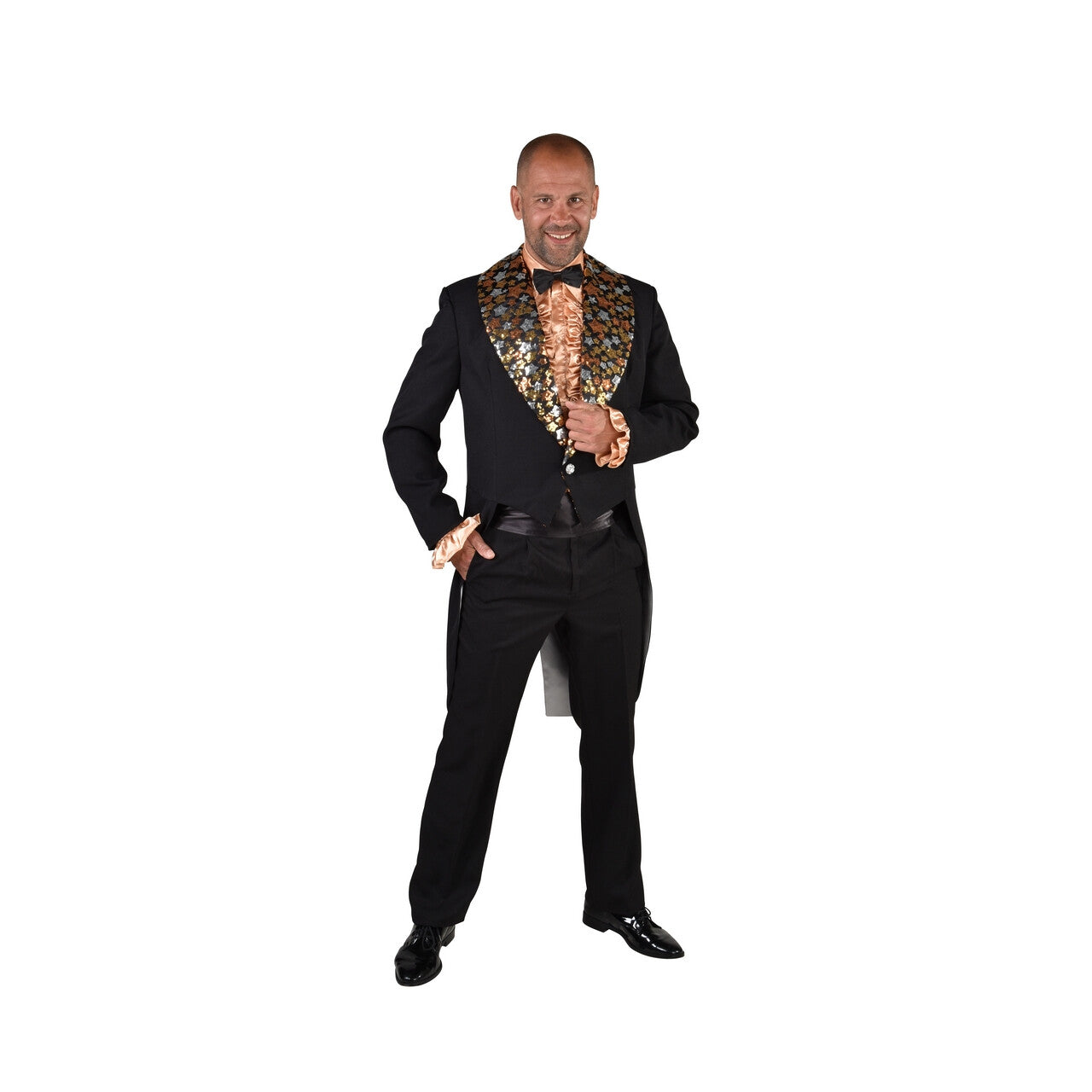 Op deze afbeelding zie je een Kostuums, van het merk Magic By Freddy's. Slipjas Met Glinsterende Sterren Showmaster Man