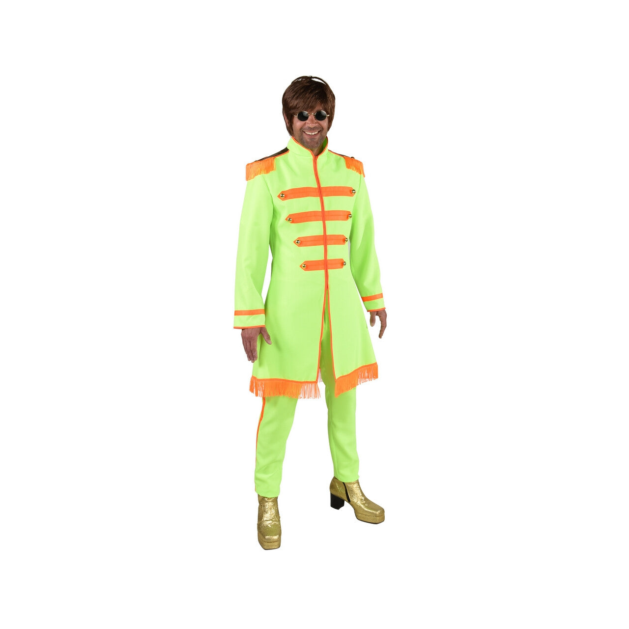 Op deze afbeelding zie je een Kostuums, van het merk Magic By Freddy's. Fel Groen Lonely Hearts Club Beatles Man Kostuum