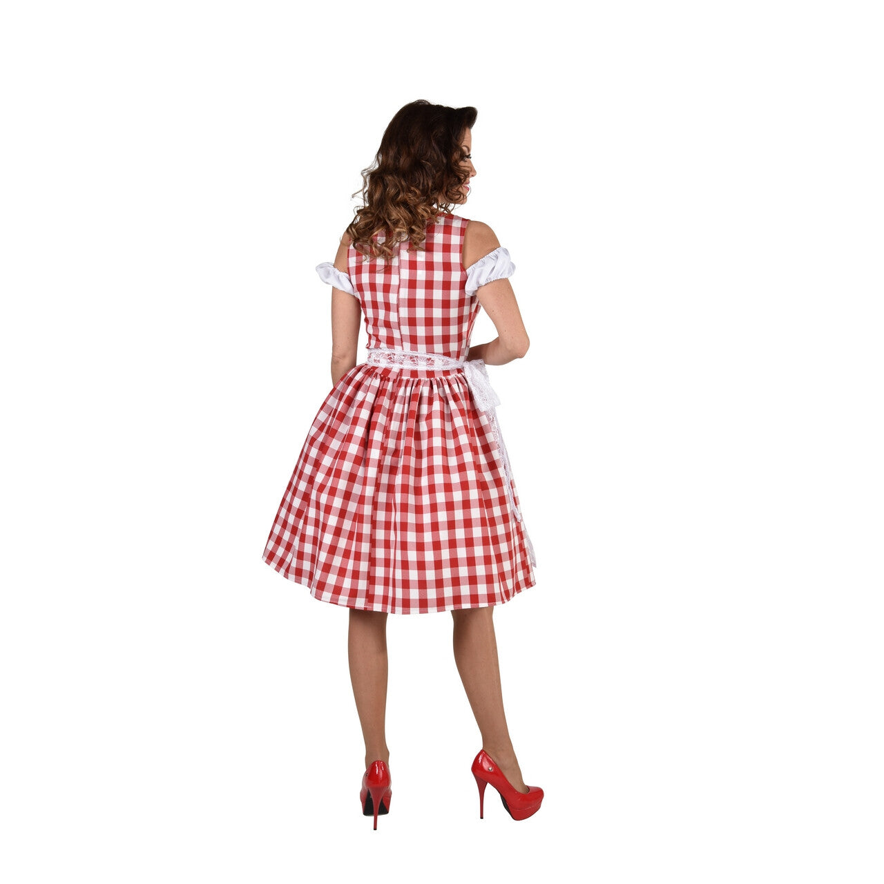 Op deze afbeelding zie je een Kostuums, van het merk Magic By Freddy's. Bertha Bierstube Oktoberfest Vrouw Kostuum