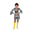 Schwindeler Ölflecken Hippie 70s Kleid Damen