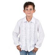 Op deze afbeelding zie je een Kostuums, van het merk Magic By Freddy's. Edele Ruches Blouse Wit Jongen