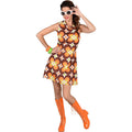 Retro-Orange Blumenkleid Der 60er Damenkostüm