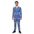 Nordisches Blaues Rentier Weihnachten Ensemble Herrenkostüm