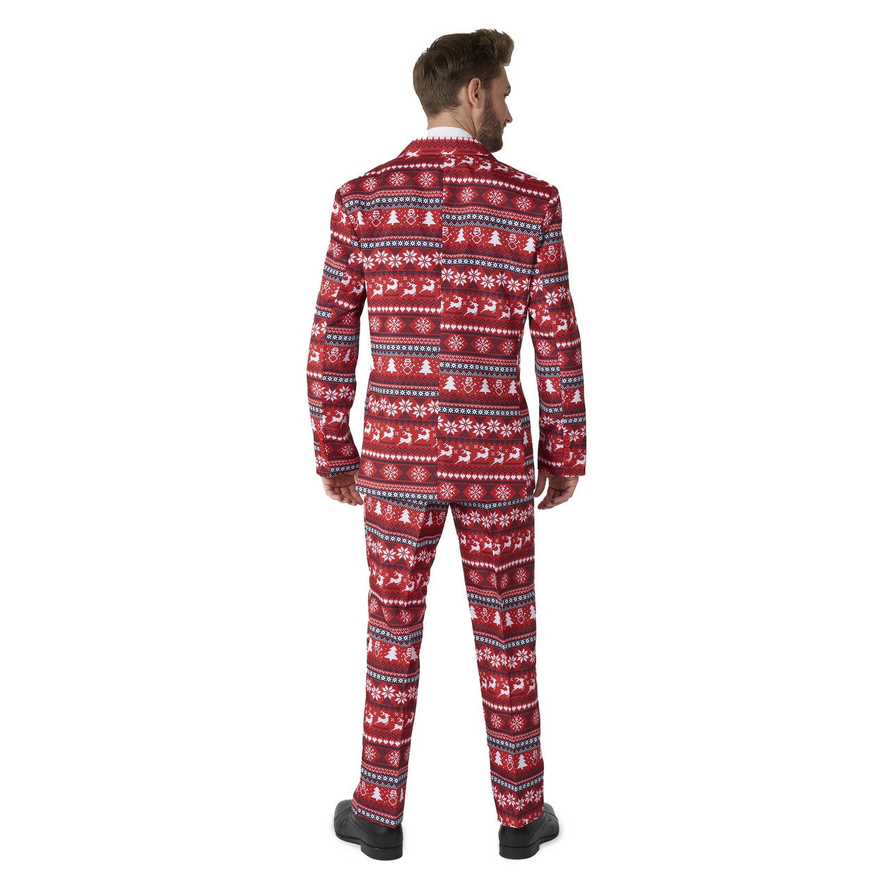 Op deze afbeelding zie je een Kostuums, van het merk Suitmeister. Nordic Pixel Red Suitmeister Man Kostuum