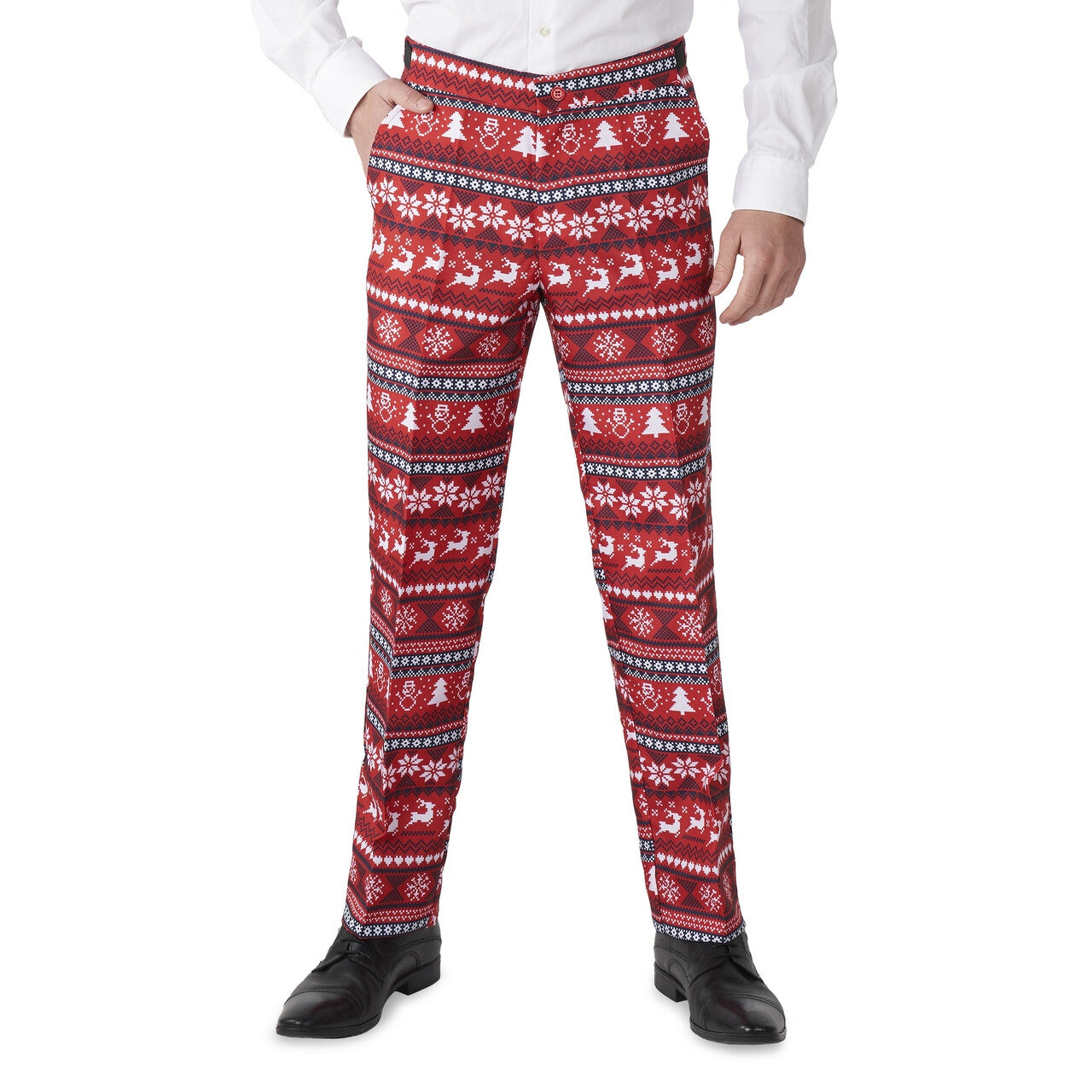 Op deze afbeelding zie je een Kostuums, van het merk Suitmeister. Nordic Pixel Red Suitmeister Man Kostuum