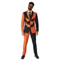 Kürbisfratz Nadelstreifen Schwarz-Orange Herrenkostüm