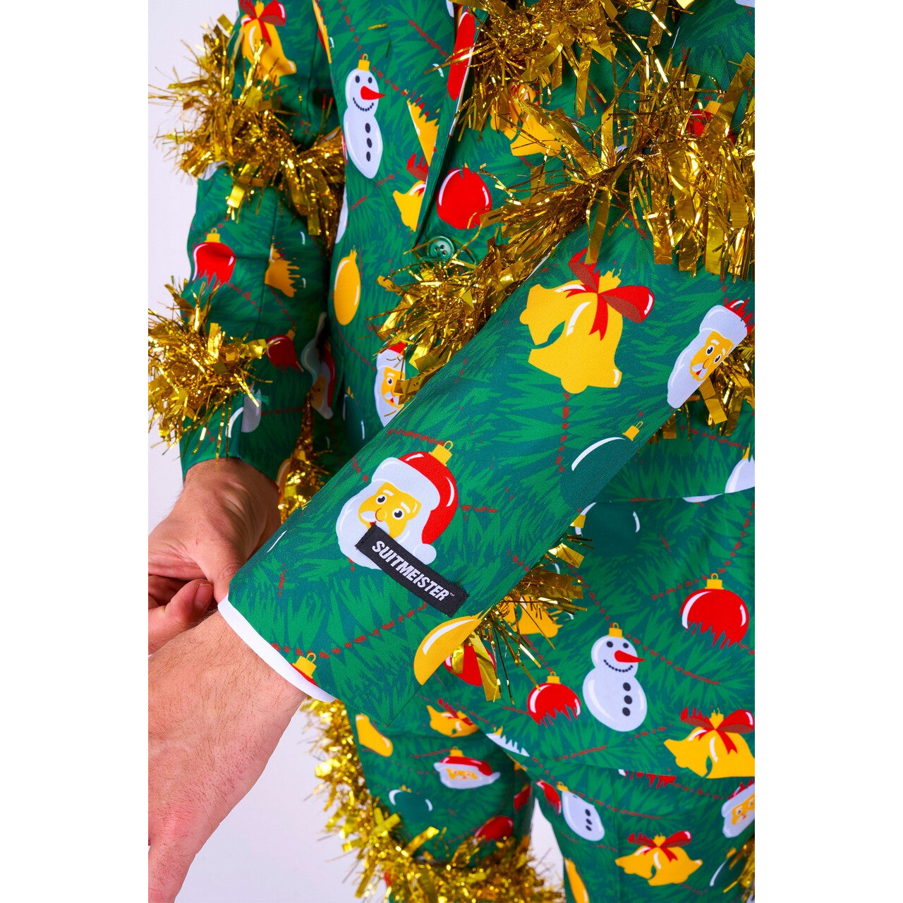 Op deze afbeelding zie je een Kostuums, van het merk Suitmeister. Versierd Tijdens Kerst Man Kostuum