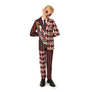 Op deze afbeelding zie je een Kostuums, van het merk Opposuits. Boys Scary Clown Red Jongen Kostuum