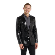 Op deze afbeelding zie je een Kostuums, van het merk Opposuits. Sequins Black Quizmaster Blazer Man