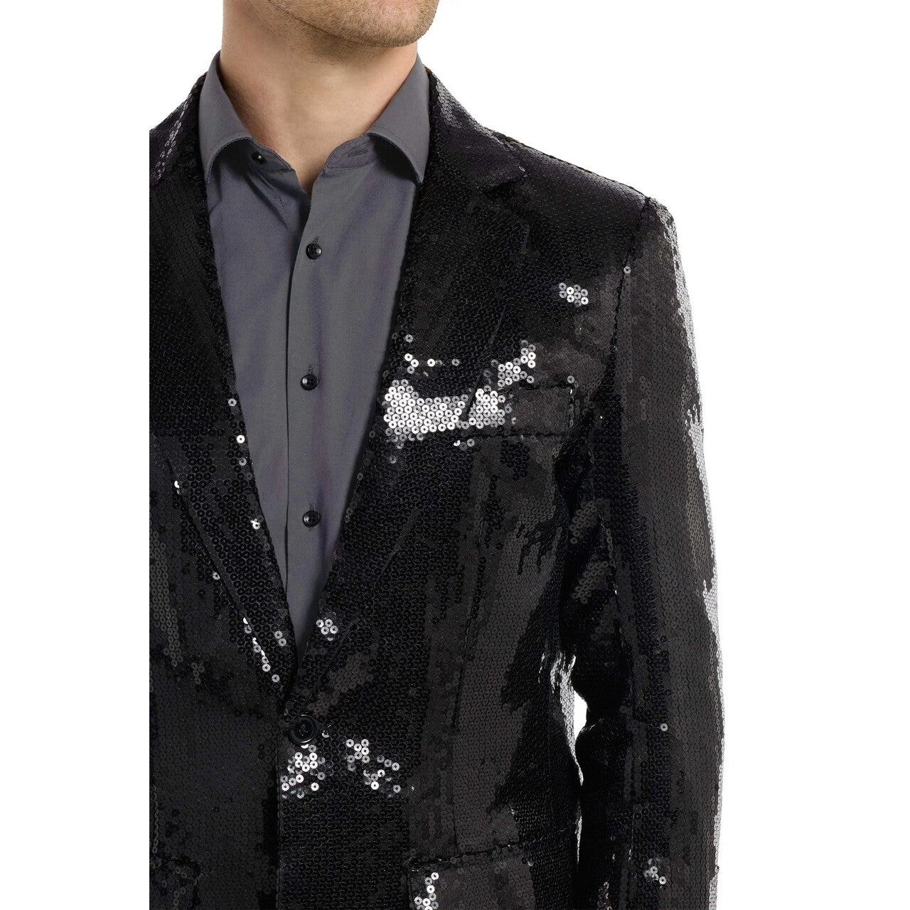 Op deze afbeelding zie je een Kostuums, van het merk Opposuits. Sequins Black Quizmaster Blazer Man