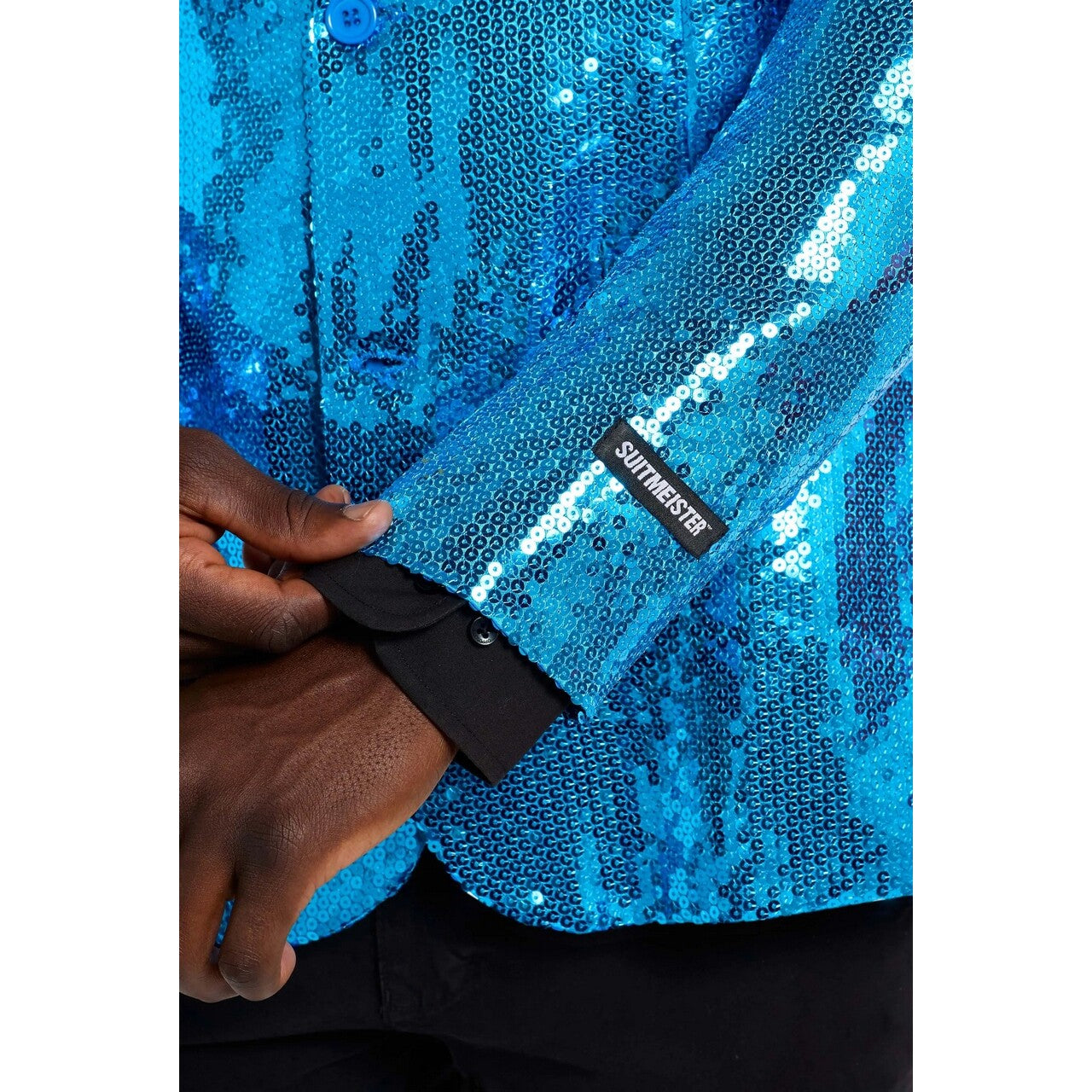 Op deze afbeelding zie je een Kostuums, van het merk Opposuits. Sequins Blue Blazer Man