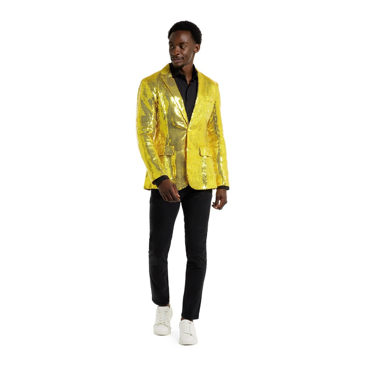 Op deze afbeelding zie je een Kostuums, van het merk Opposuits. Sequins Yellow Blazer Man
