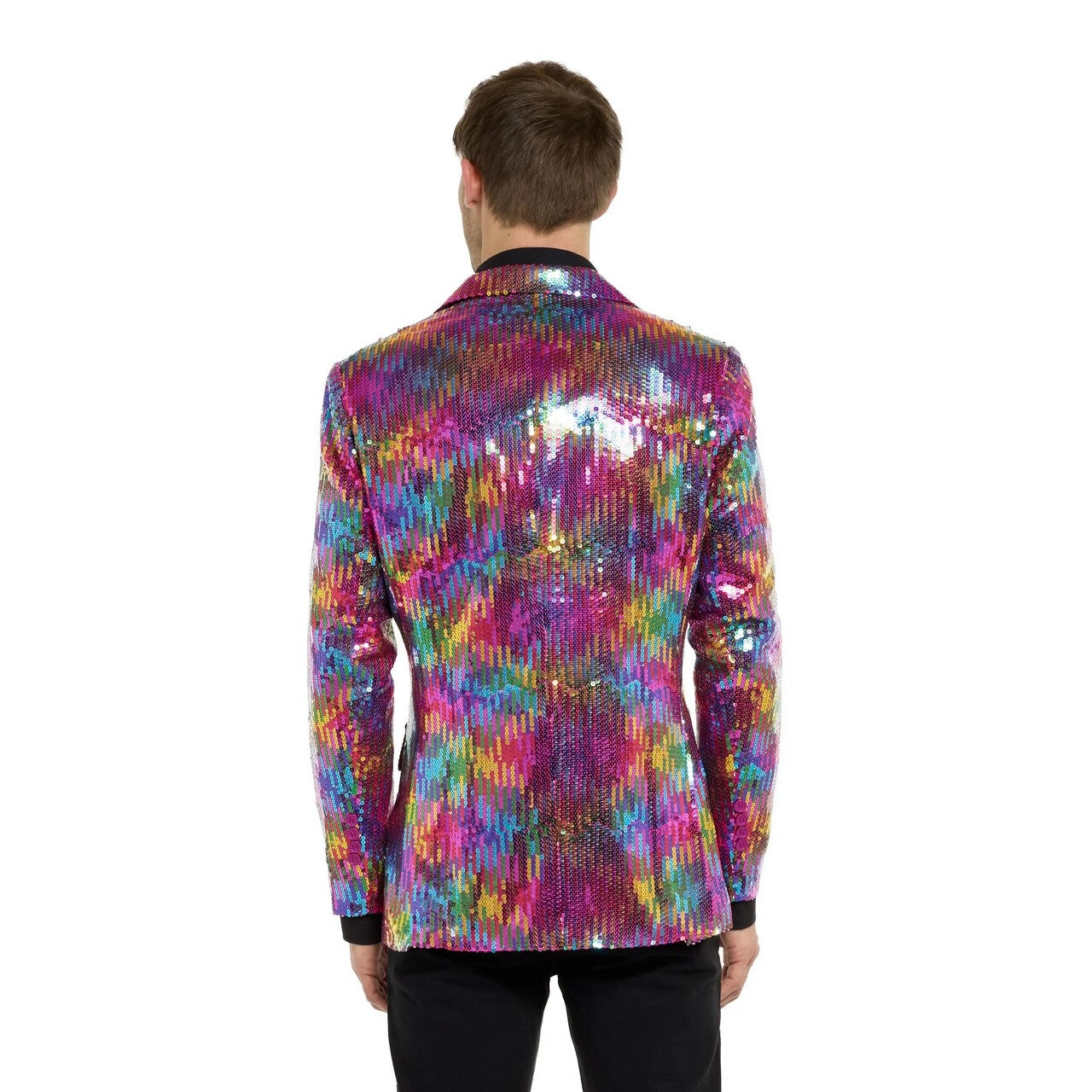 Op deze afbeelding zie je een Kostuums, van het merk Opposuits. Sequins Rainbow Blazer Man