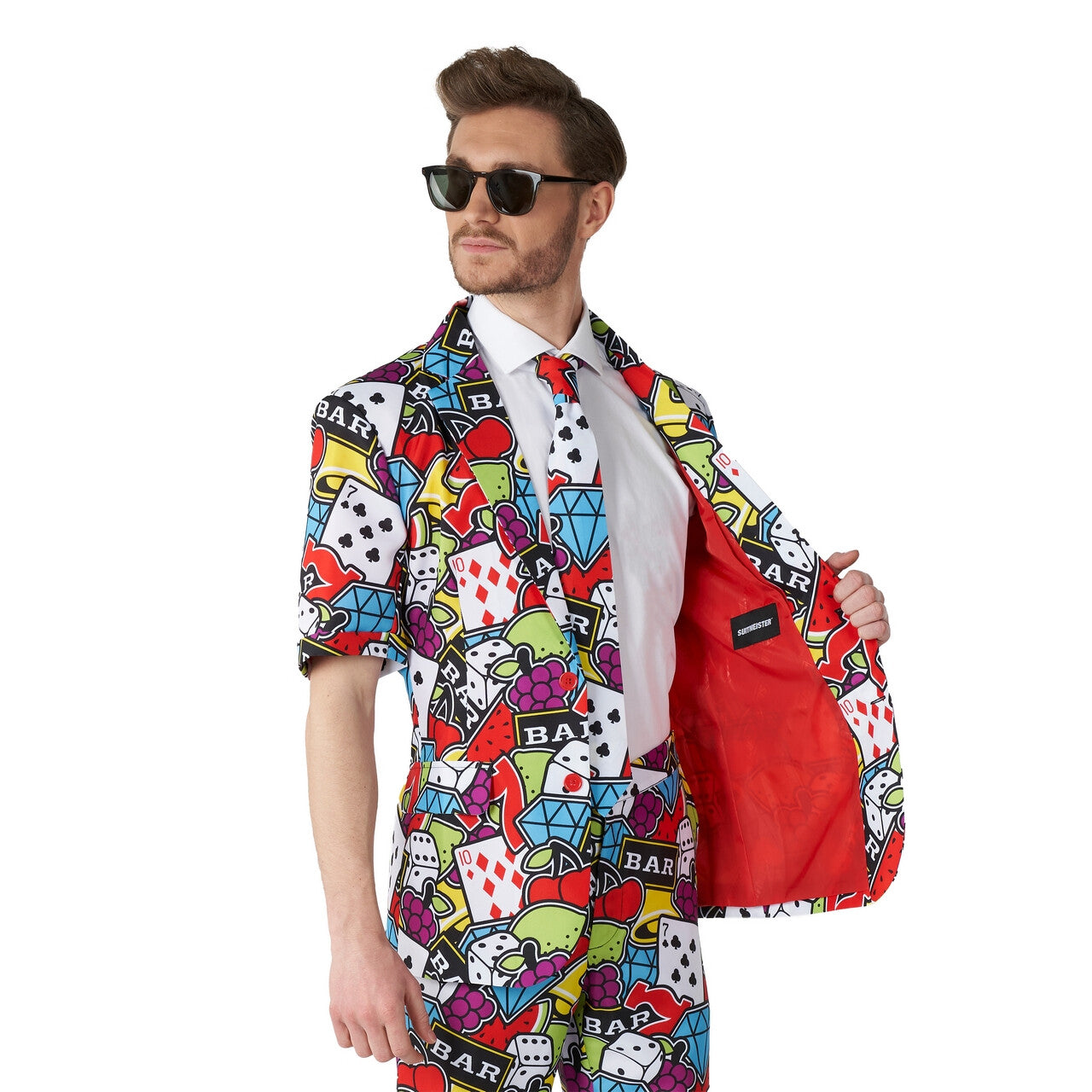 Op deze afbeelding zie je een Kostuums, van het merk Suitmeister. Zomer Casino Icons The Gambler Suitmeister Short Man Kostuum