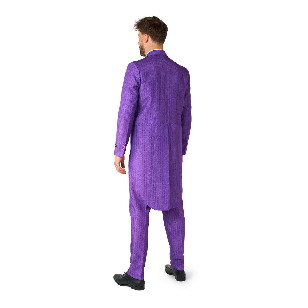 Op deze afbeelding zie je een Kostuums, van het merk Suitmeister. Paarse Funny Joker Man Kostuum