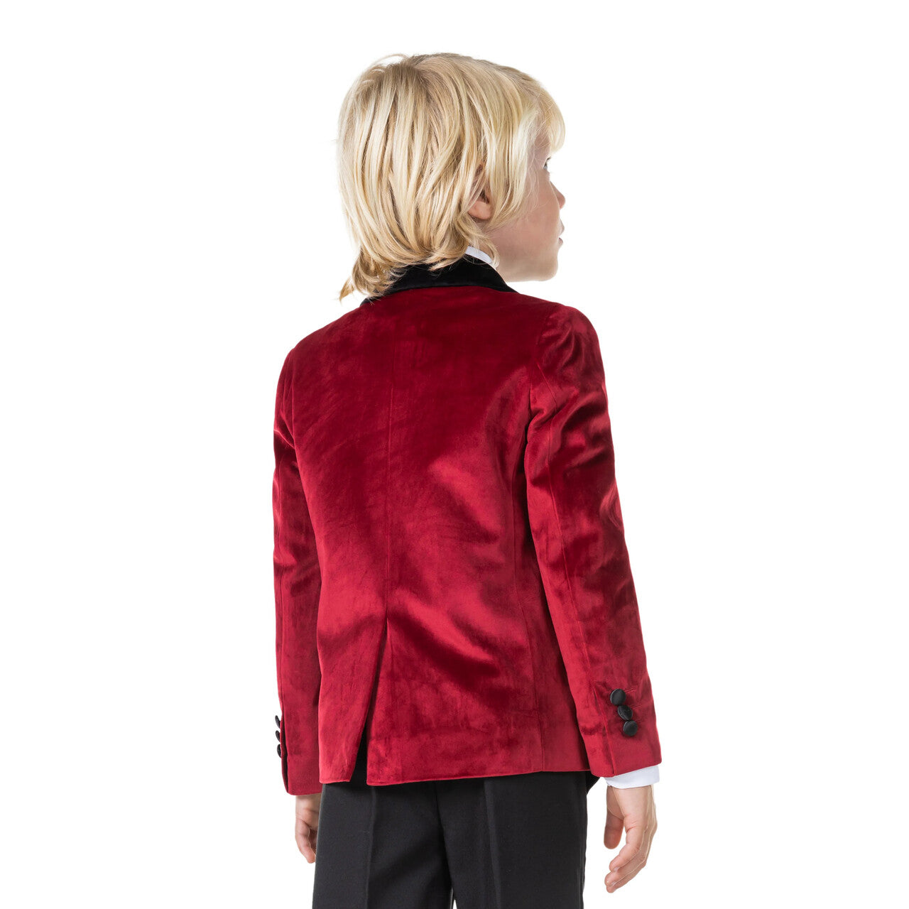 Op deze afbeelding zie je een Kostuums, van het merk Opposuits. Boys Gala Jas Rood Jongen